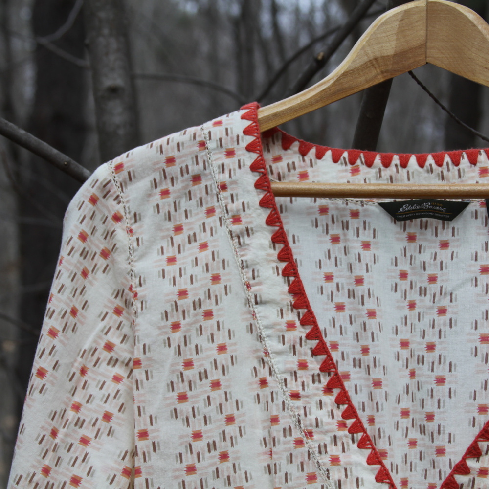 Boho v-neck blouse - 100% Cotton
